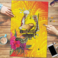 Papua New Guinea Cultural Tropical Flowers Puzzle LT9 Gold - Polynesian Pride