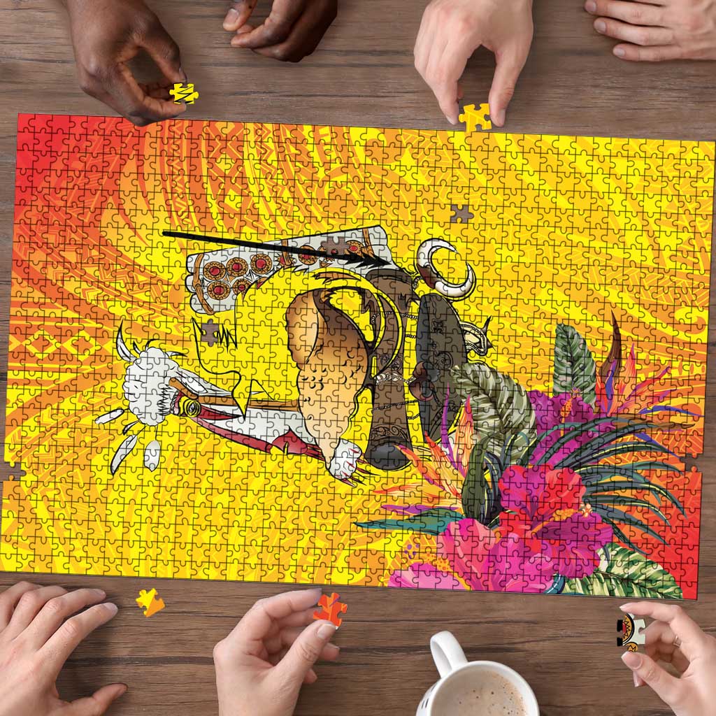 Papua New Guinea Cultural Tropical Flowers Puzzle LT9 - Polynesian Pride