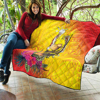 Papua New Guinea Cultural Tropical Flowers Quilt