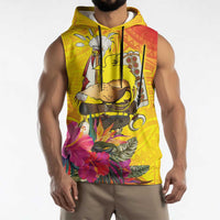 Papua New Guinea Cultural Tropical Flowers Sleeveless Hoodie LT9 - Polynesian Pride