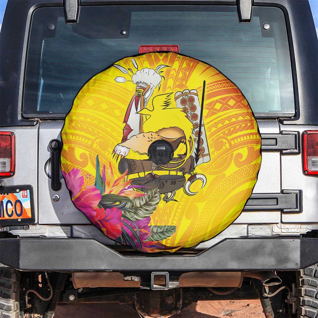 Papua New Guinea Cultural Tropical Flowers Spare Tire Cover