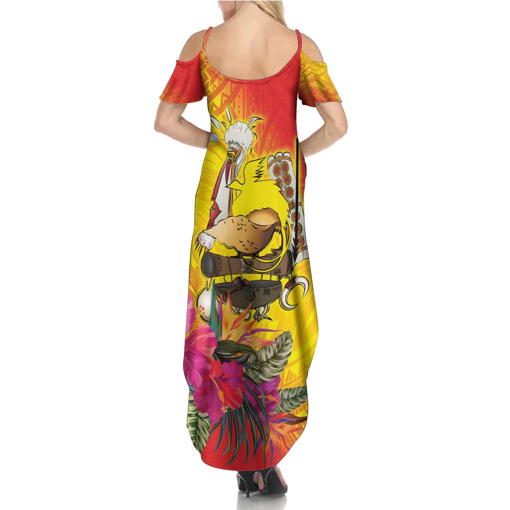 Papua New Guinea Cultural Tropical Flowers Summer Maxi Dress LT9 - Polynesian Pride