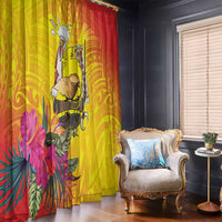 Papua New Guinea Cultural Tropical Flowers Window Curtain