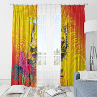 Papua New Guinea Cultural Tropical Flowers Window Curtain