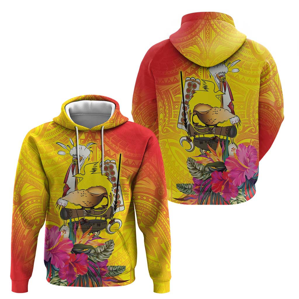 Papua New Guinea Cultural Tropical Flowers Zip Hoodie LT9 - Polynesian Pride