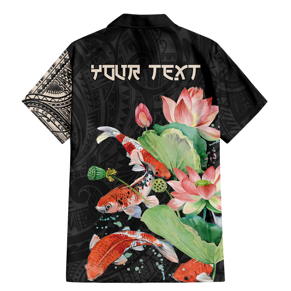 Personalized Japanese Koi Fish Family Matching Mermaid Dress and Hawaiian Shirt with Polynesian Pattern