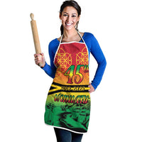 Hapi 45th Indipendens Dei Vanuatu Apron Yumi 1980 with Vanuatuan Beach Landscape - Polynesian Pride