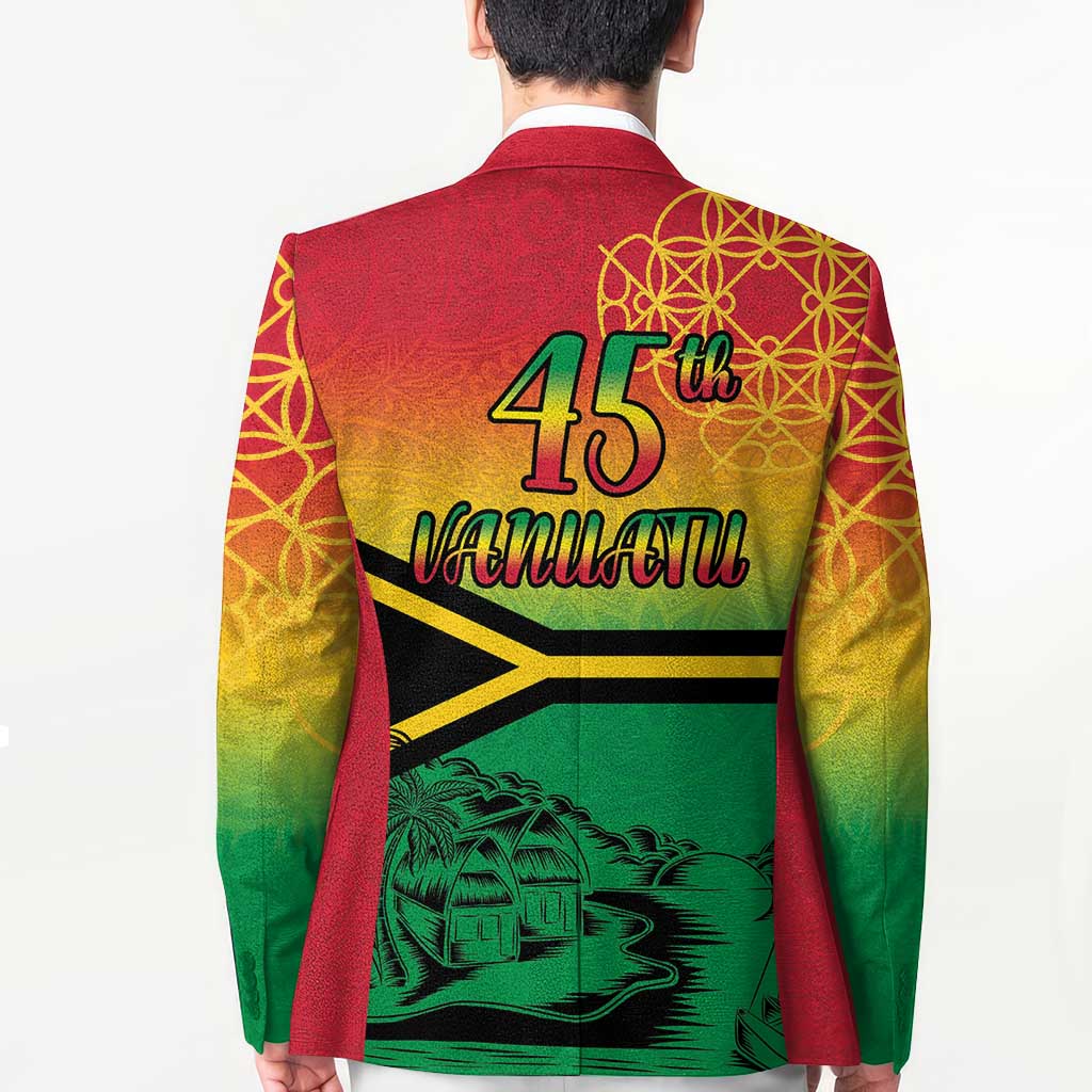 Hapi 45th Indipendens Dei Vanuatu Blazer Yumi 1980 with Vanuatuan Beach Landscape - Polynesian Pride