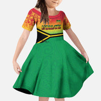 Hapi 45th Indipendens Dei Vanuatu Family Matching Summer Maxi Dress and Hawaiian Shirt Yumi 1980 with Vanuatuan Beach Landscape LT9 Daughter's Dress Red - Polynesian Pride