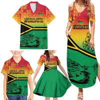 Hapi 45th Indipendens Dei Vanuatu Family Matching Summer Maxi Dress and Hawaiian Shirt Yumi 1980 with Vanuatuan Beach Landscape LT9 - Polynesian Pride