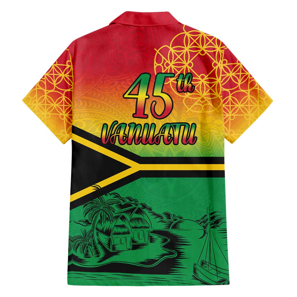 Hapi 45th Indipendens Dei Vanuatu Family Matching Summer Maxi Dress and Hawaiian Shirt Yumi 1980 with Vanuatuan Beach Landscape LT9 - Polynesian Pride