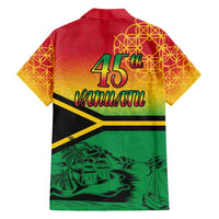 Hapi 45th Indipendens Dei Vanuatu Family Matching Summer Maxi Dress and Hawaiian Shirt Yumi 1980 with Vanuatuan Beach Landscape LT9 - Polynesian Pride
