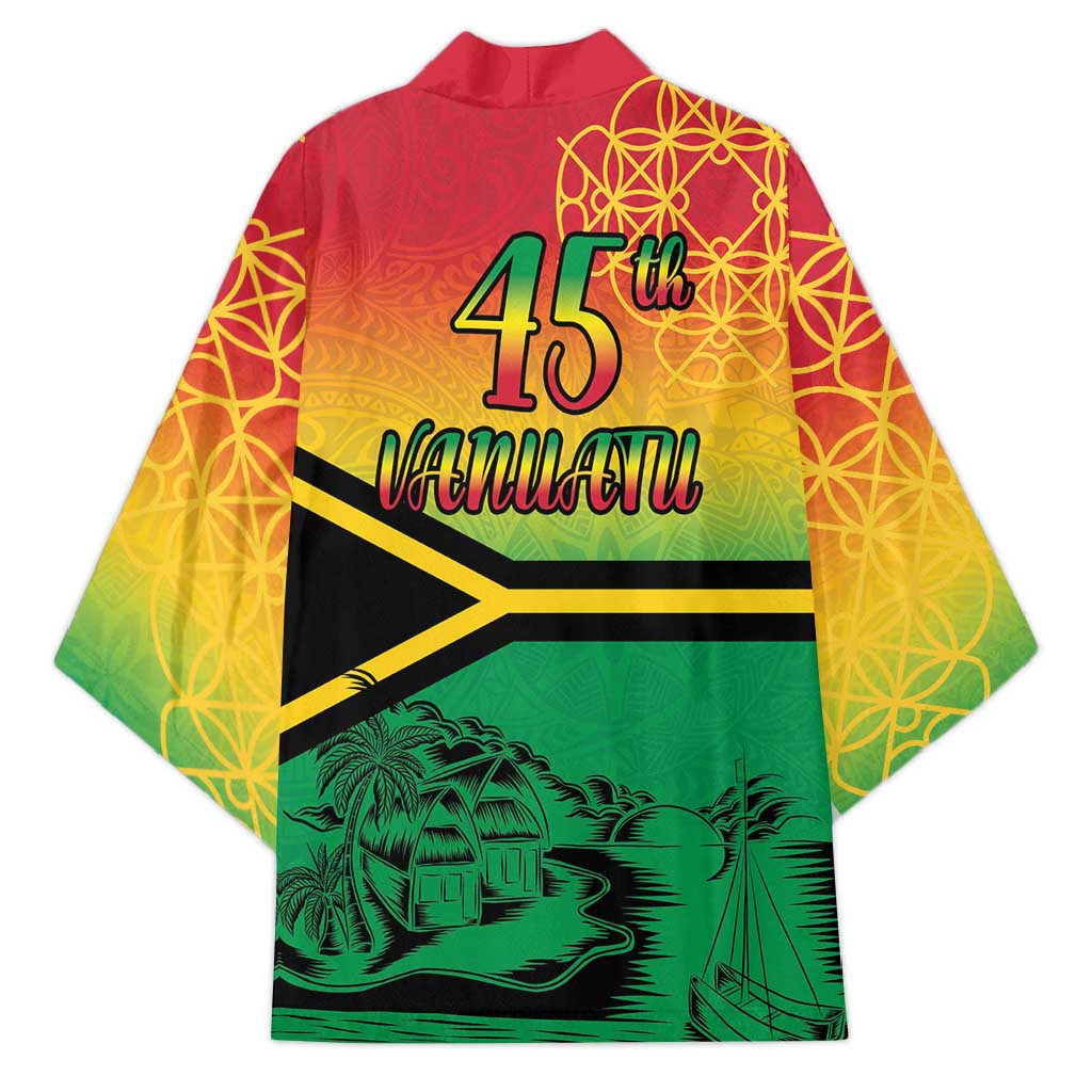 Hapi 45th Indipendens Dei Vanuatu Kimono Yumi 1980 with Vanuatuan Beach Landscape LT9 - Polynesian Pride