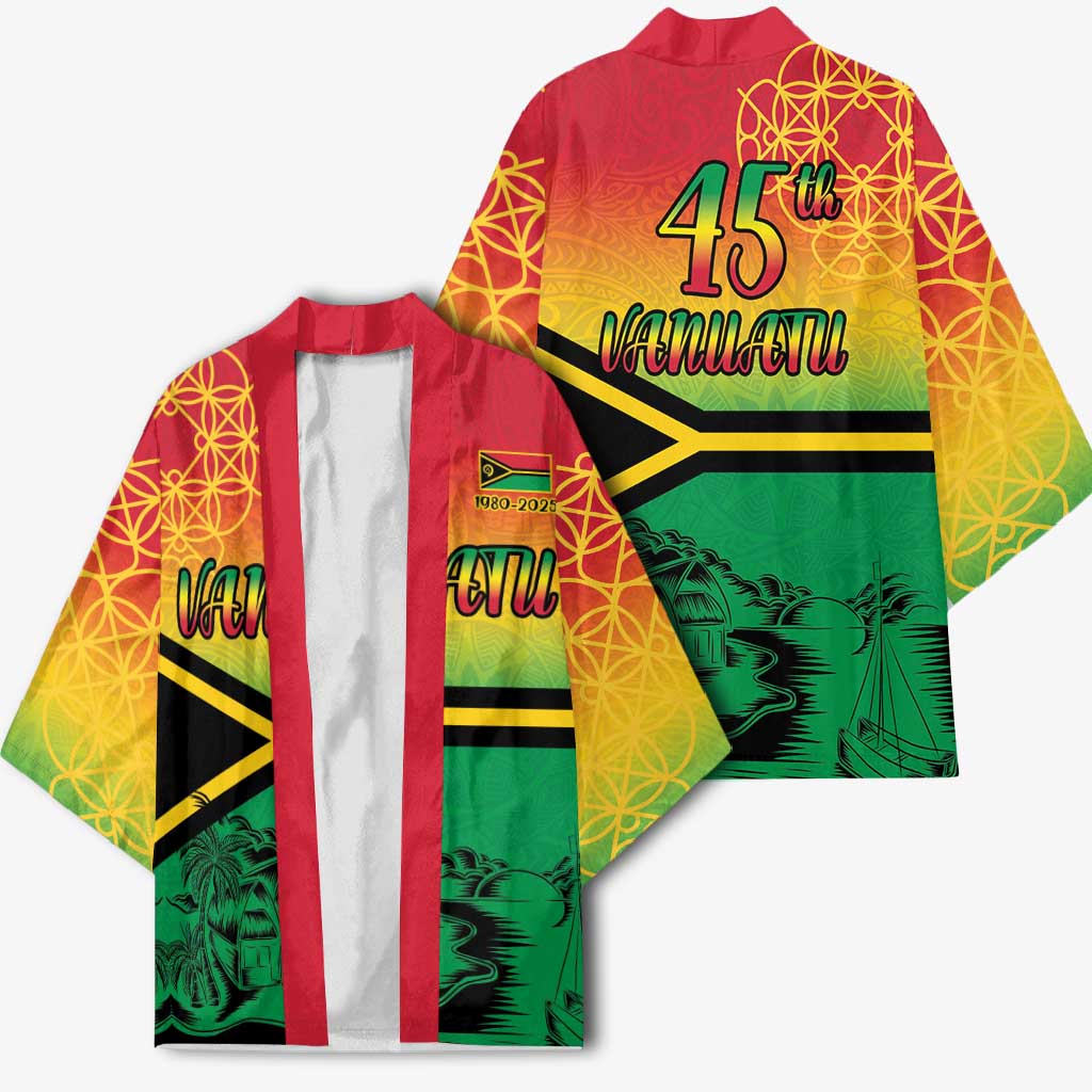 Hapi 45th Indipendens Dei Vanuatu Kimono Yumi 1980 with Vanuatuan Beach Landscape LT9 - Polynesian Pride
