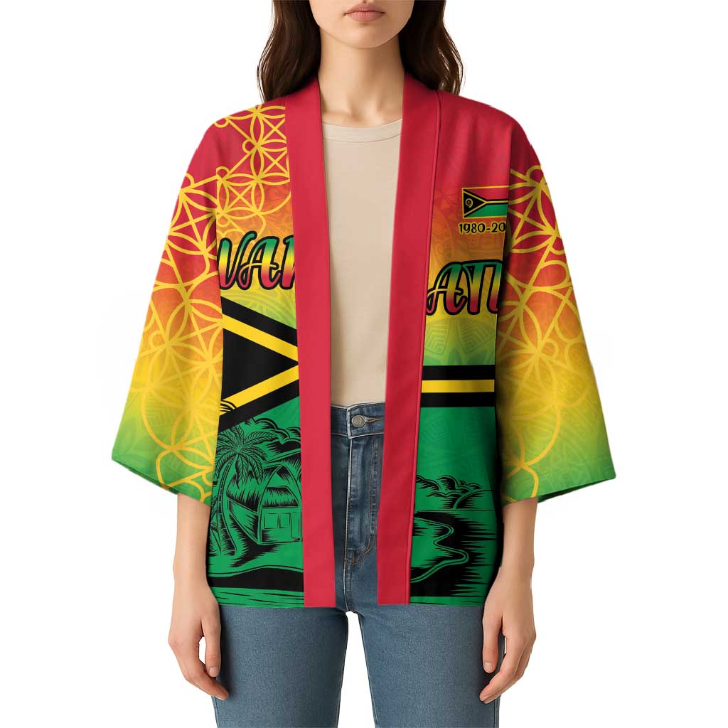 Hapi 45th Indipendens Dei Vanuatu Kimono Yumi 1980 with Vanuatuan Beach Landscape LT9 - Polynesian Pride