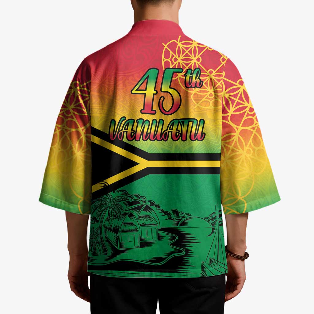 Hapi 45th Indipendens Dei Vanuatu Kimono Yumi 1980 with Vanuatuan Beach Landscape LT9 - Polynesian Pride