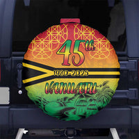 Hapi 45th Indipendens Dei Vanuatu Spare Tire Cover Yumi 1980 with Vanuatuan Beach Landscape