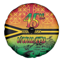 Hapi 45th Indipendens Dei Vanuatu Spare Tire Cover Yumi 1980 with Vanuatuan Beach Landscape