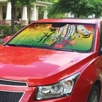 Vanuatu 45th Anniversary Auto Sun Shade Polynesian with Sand Drawing Pattern - Polynesian Pride