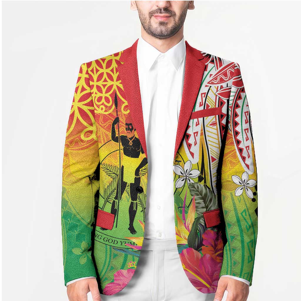 Vanuatu 45th Anniversary Blazer Polynesian with Sand Drawing Pattern - Polynesian Pride