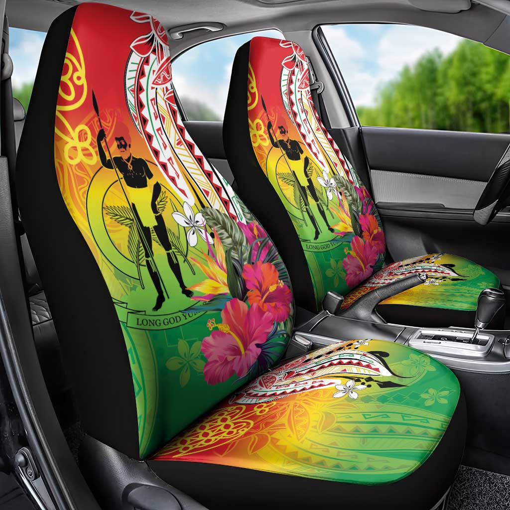 Vanuatu 45th Anniversary Car Seat Cover Polynesian with Sand Drawing Pattern