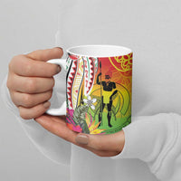 Vanuatu 45th Anniversary Ceramic Mug Polynesian with Sand Drawing Pattern - Polynesian Pride