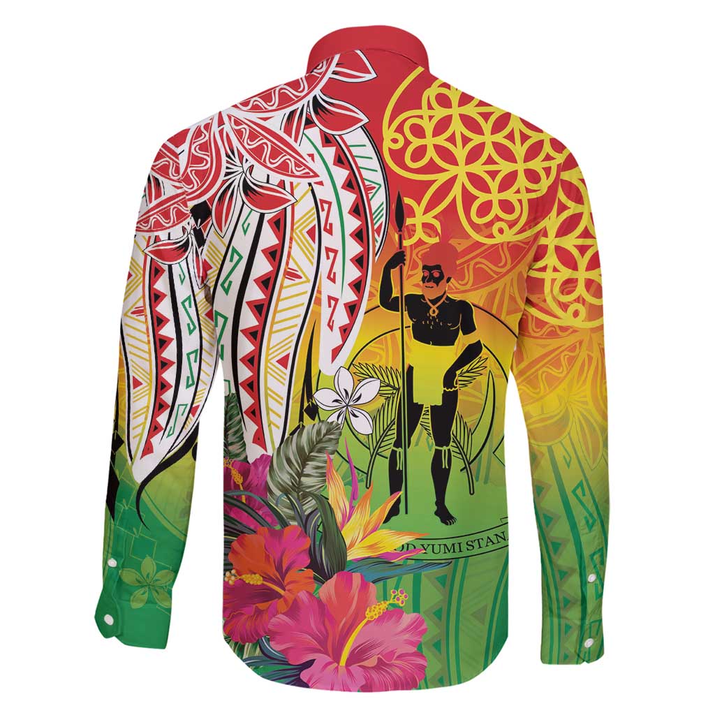 Vanuatu 45th Anniversary Family Matching Off Shoulder Short Dress and Hawaiian Shirt Polynesian with Sand Drawing Pattern LT9 - Polynesian Pride