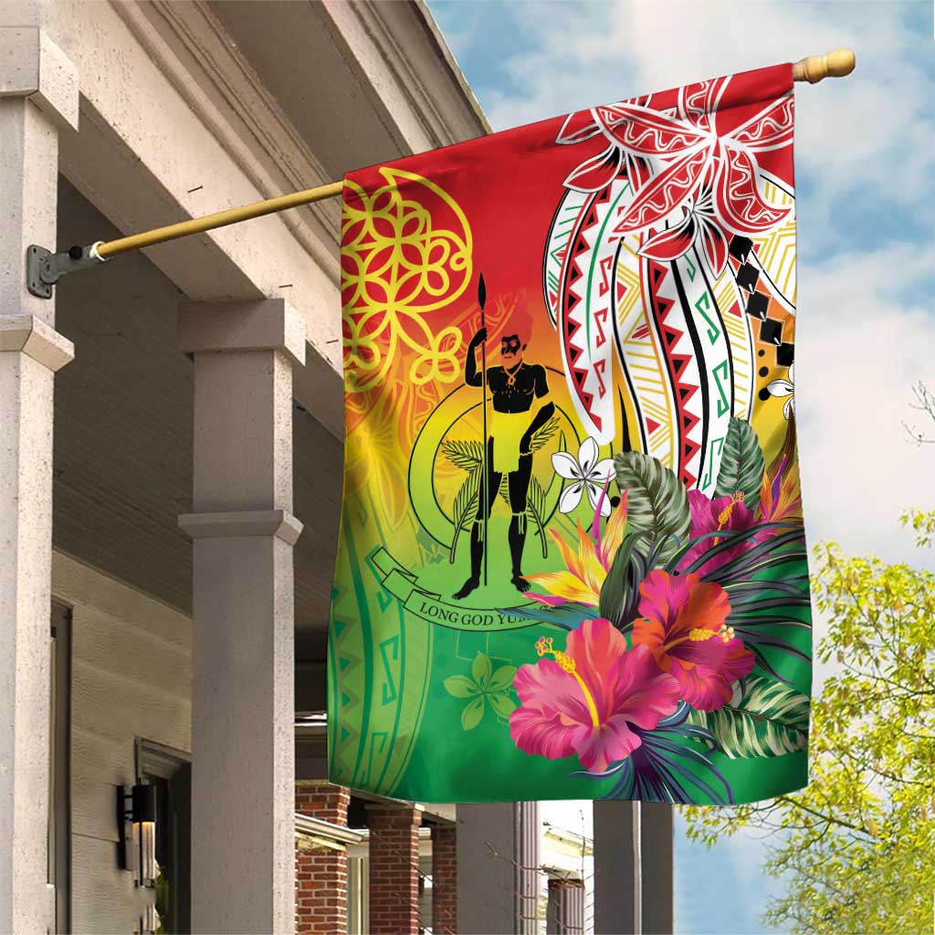 Vanuatu 45th Anniversary Garden Flag Polynesian with Sand Drawing Pattern
