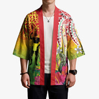 Vanuatu 45th Anniversary Kimono Polynesian with Sand Drawing Pattern - Polynesian Pride