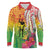 Vanuatu 45th Anniversary Long Sleeve Polo Shirt Polynesian with Sand Drawing Pattern