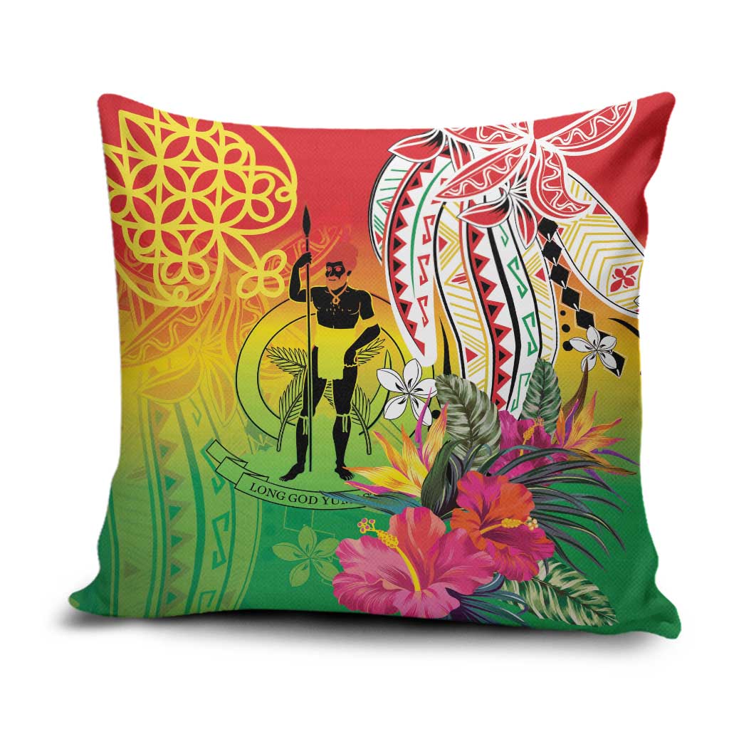 Vanuatu 45th Anniversary Pillow Cover Polynesian with Sand Drawing Pattern - Polynesian Pride