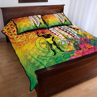 Vanuatu 45th Anniversary Quilt Bed Set Polynesian with Sand Drawing Pattern