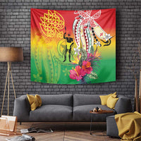 Vanuatu 45th Anniversary Tapestry Polynesian with Sand Drawing Pattern