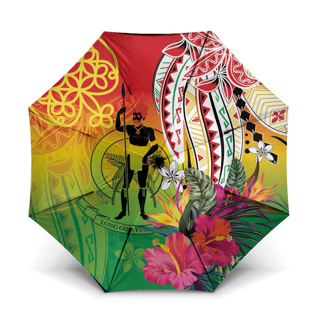 Vanuatu 45th Anniversary Umbrella Polynesian with Sand Drawing Pattern - Polynesian Pride