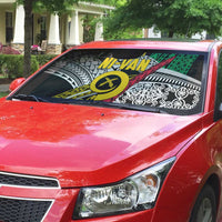 Vanuatu Proud to be Ni-van Personalised Auto Sun Shade with Mutis En Atan Patterns - Polynesian Pride