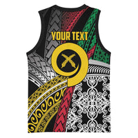 Vanuatu Proud to be Ni-van Personalised Basketball Jersey with Mutis En Atan Patterns - Polynesian Pride