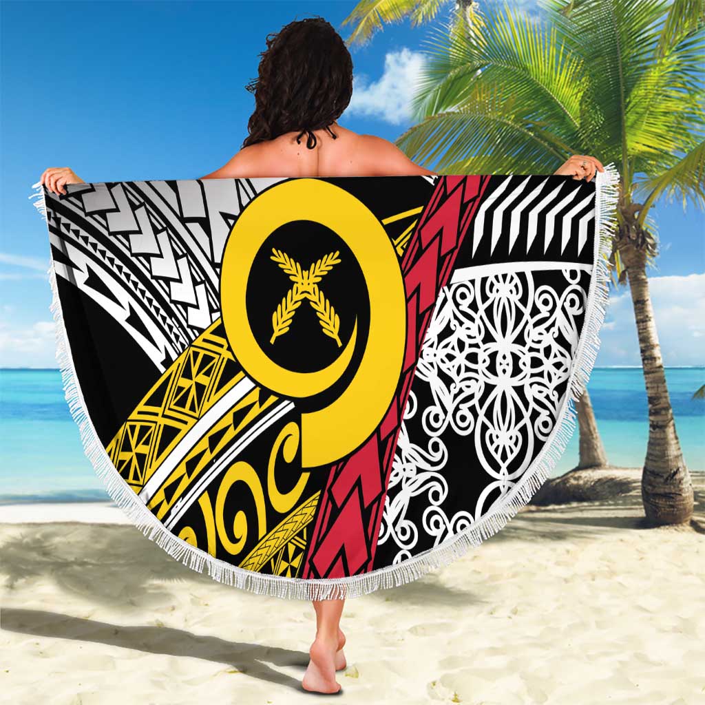 Vanuatu Proud to be Ni-van Personalised Beach Blanket with Mutis En Atan Patterns