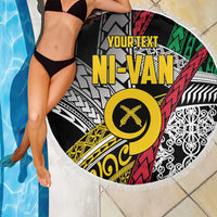 Vanuatu Proud to be Ni-van Personalised Beach Blanket with Mutis En Atan Patterns