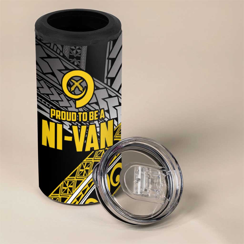 Vanuatu Proud to be Ni-van Personalised 4 in 1 Can Cooler Tumbler with Mutis En Atan Patterns