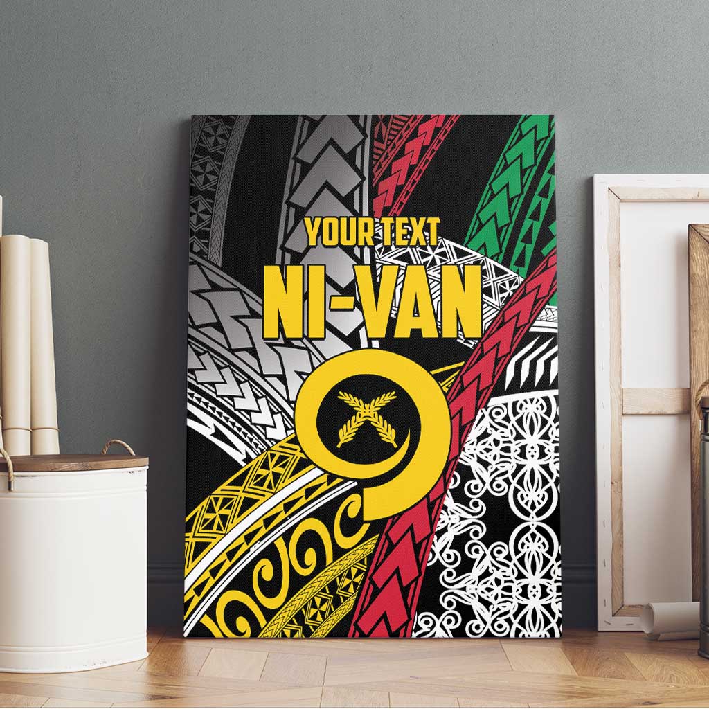 Vanuatu Proud to be Ni-van Personalised Canvas Wall Art with Mutis En Atan Patterns