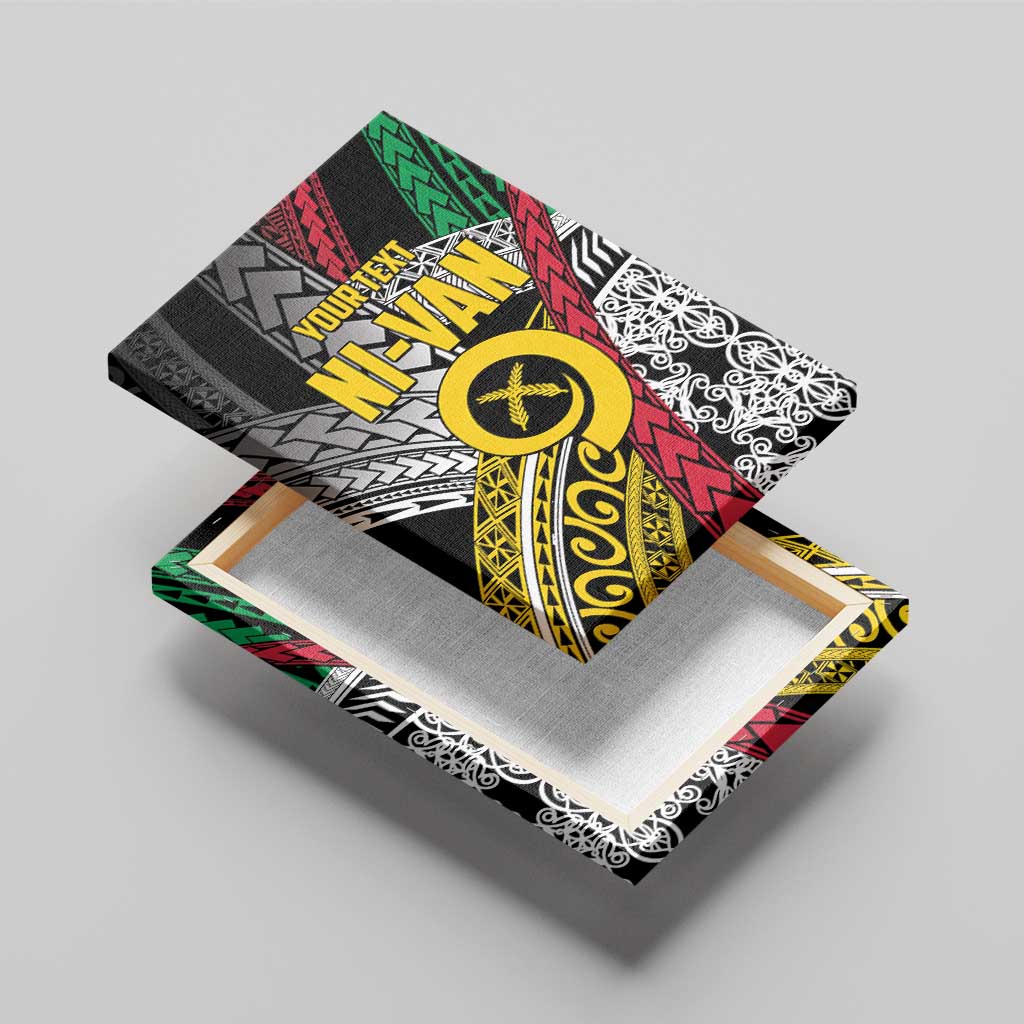 Vanuatu Proud to be Ni-van Personalised Canvas Wall Art with Mutis En Atan Patterns