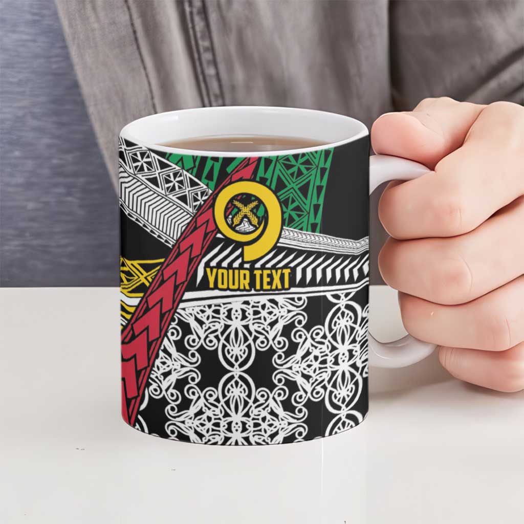 Vanuatu Proud to be Ni-van Personalised Ceramic Mug with Mutis En Atan Patterns - Polynesian Pride