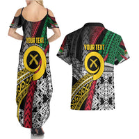 Vanuatu Proud to be Ni-van Personalised Couples Matching Summer Maxi Dress and Hawaiian Shirt with Mutis En Atan Patterns