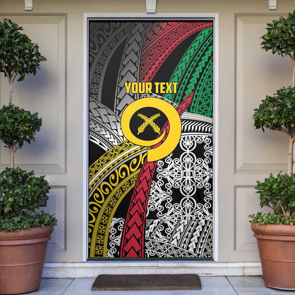 Vanuatu Proud to be Ni-van Personalised Door Cover with Mutis En Atan Patterns - Polynesian Pride