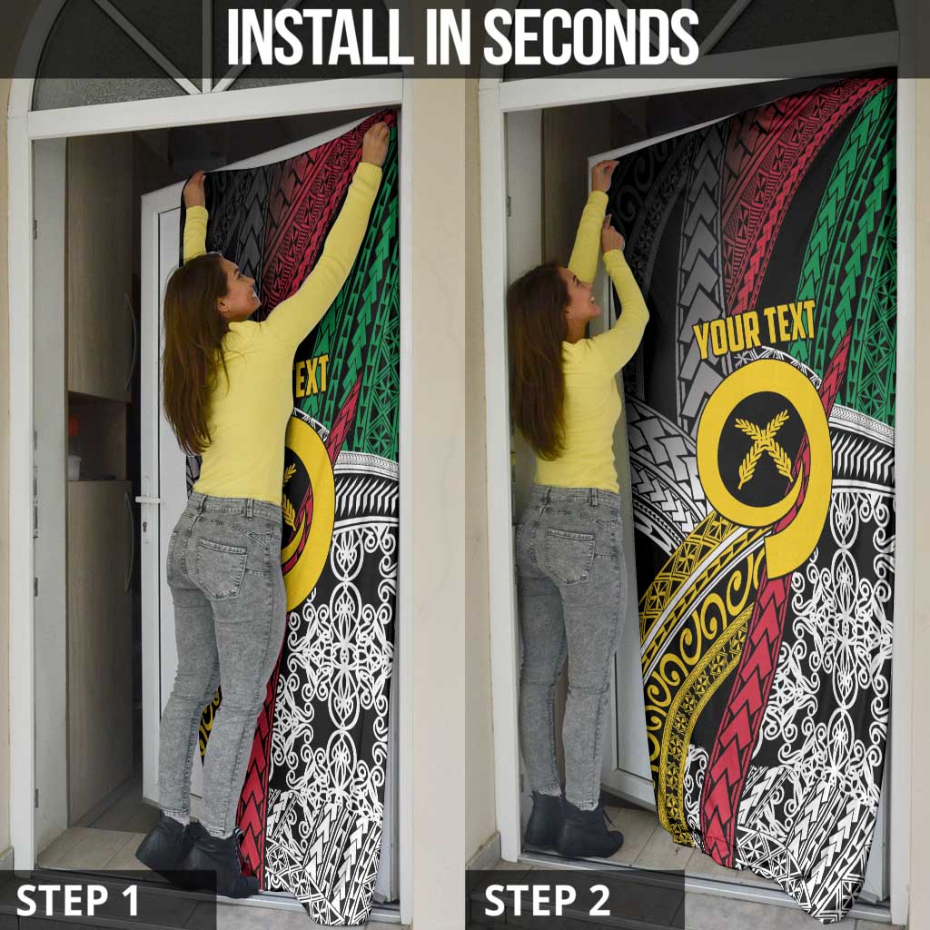 Vanuatu Proud to be Ni-van Personalised Door Cover with Mutis En Atan Patterns - Polynesian Pride