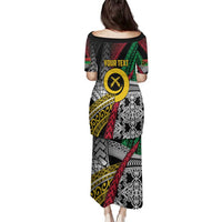 Vanuatu Proud to be Ni-van Personalised Family Matching Puletasi and Hawaiian Shirt with Mutis En Atan Patterns