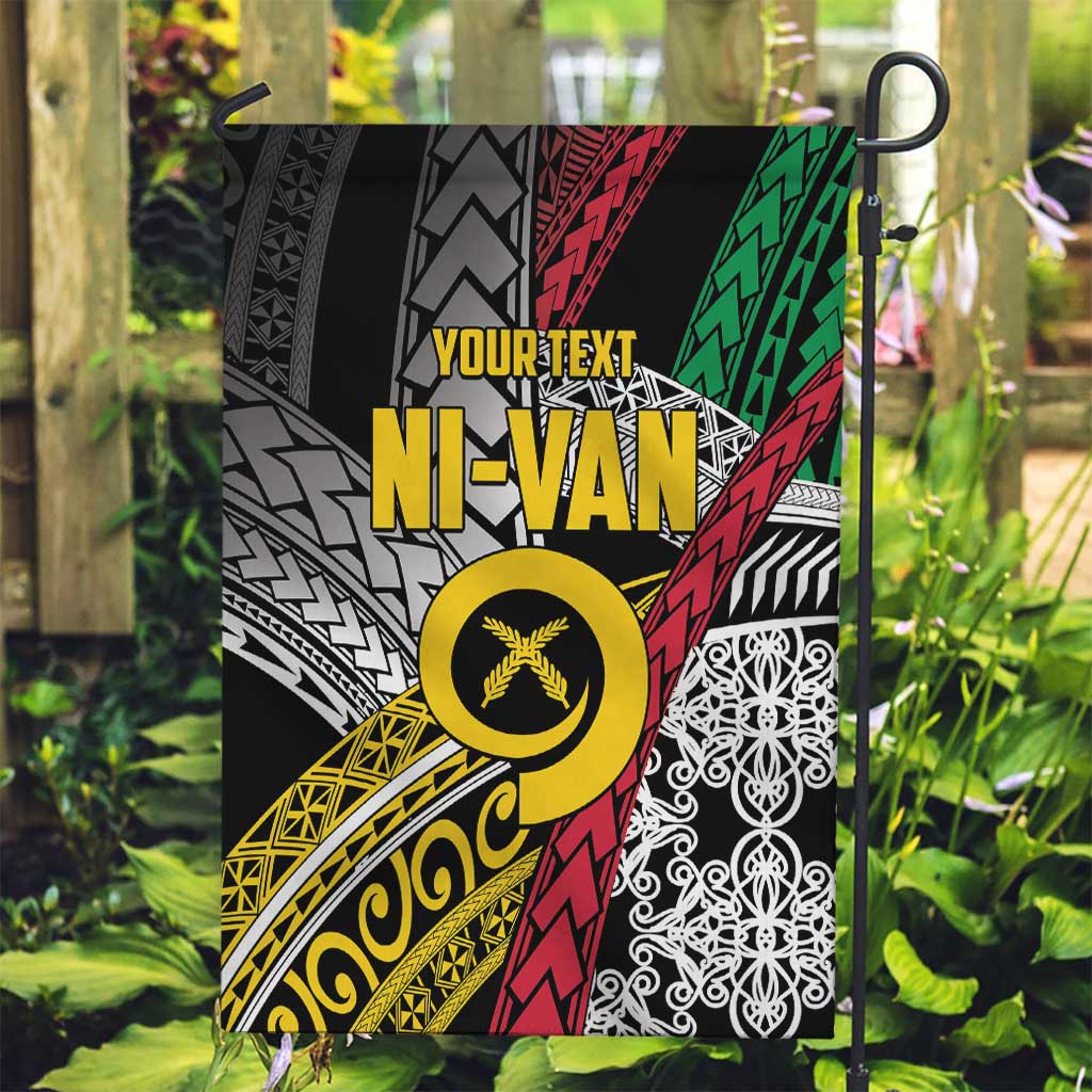 Vanuatu Proud to be Ni-van Personalised Garden Flag with Mutis En Atan Patterns