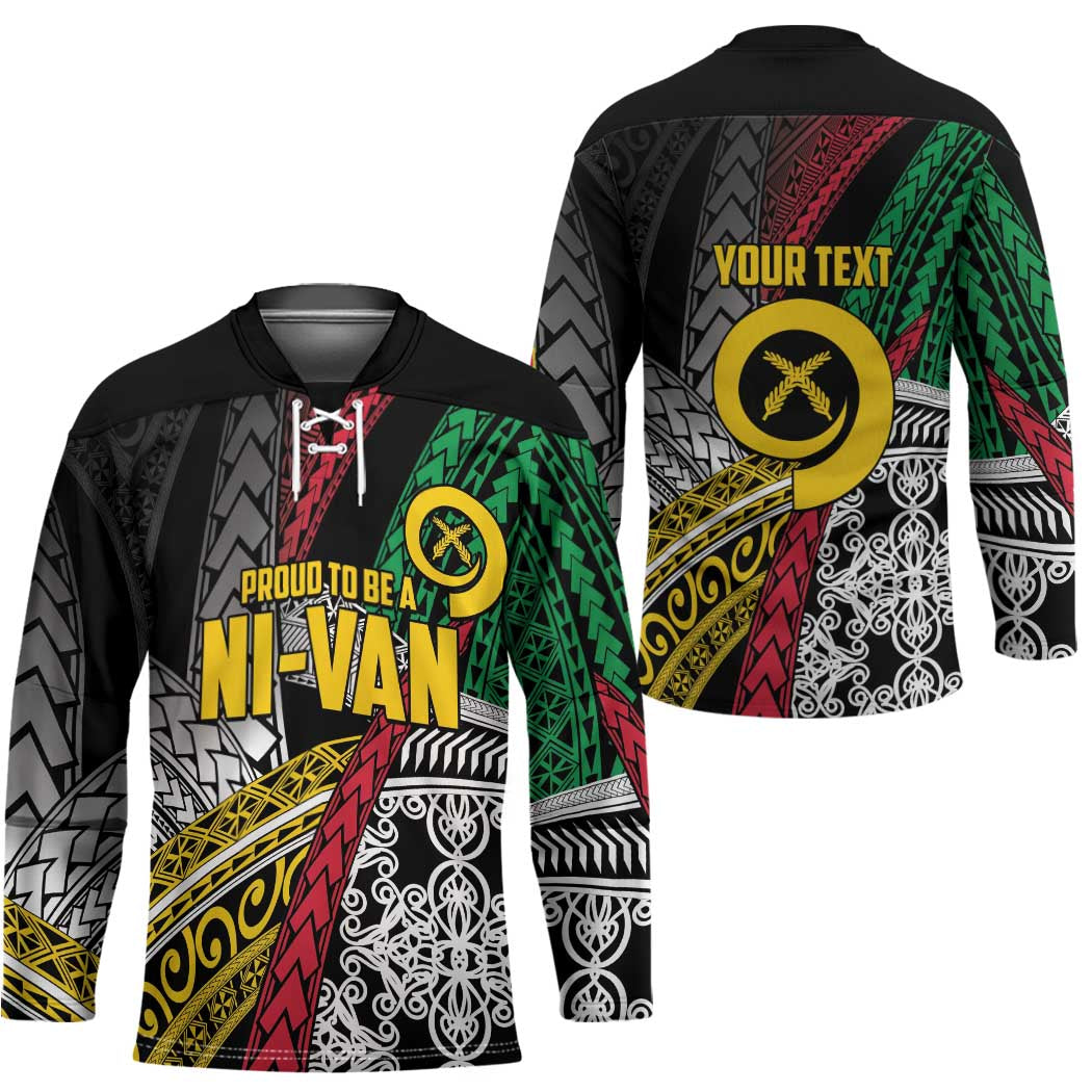Vanuatu Proud to be Ni-van Personalised Hockey Jersey with Mutis En Atan Patterns - Polynesian Pride