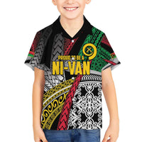 Vanuatu Proud to be Ni-van Personalised Kid Hawaiian Shirt with Mutis En Atan Patterns LT9 Kid Black - Polynesian Pride