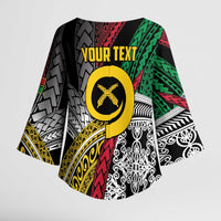 Vanuatu Proud to be Ni-van Personalised Kimono Sleeve Blouse with Mutis En Atan Patterns - Polynesian Pride
